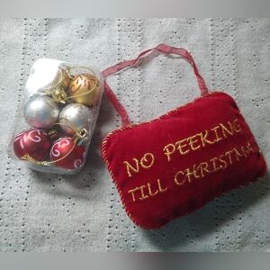 Red and Gold Christmas Ornament Set